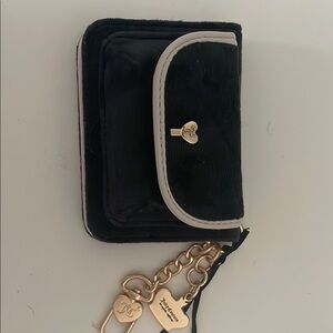 Juicy Couture Black Wallet with Pink and Gold Accents